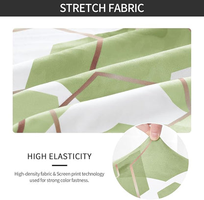 Gibelle Dining Room Chair Covers Set of 4, Soft Stretch Kitchen Chair Covers Slipcover Protector, Removable Washable Geometric Parson Chair Covers 4 Pack, Sage Green