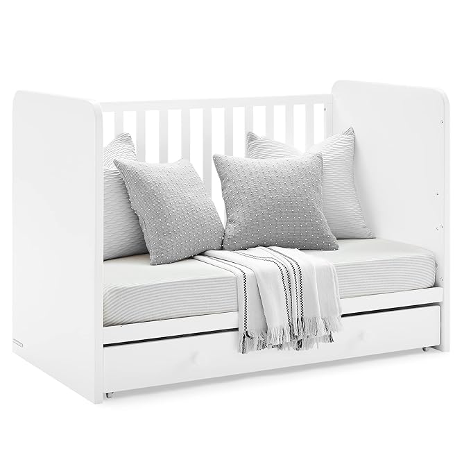 GAP babyGap Graham 4-in-1 Convertible Crib with Storage Drawer - Greenguard Gold Certified, Bianca White