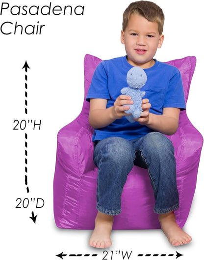 Posh Creations Bean Bag Structured Seat for Toddlers and Kids, Comfy Chair for Children, Pasadena, Purple
