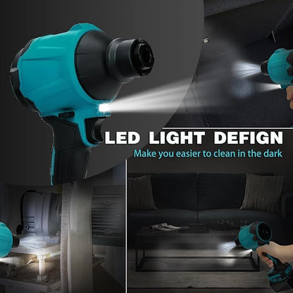 Compressed Air Duster Machine for Makita, Cordless Brushless Inflator Cleaner Duster Leaf Blower, for Cleaning dust, Hair,Inflating Swimming Pools and Inflatable beds, Vacuum Compression