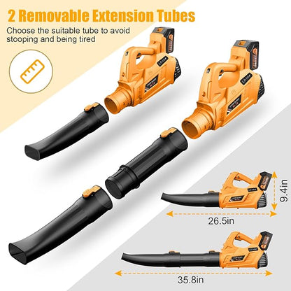 Leaf Blower - 320CFM 180MPH 21V Leaf Blower Cordless with 2 X 5.0 Ah Battery & Charger, Electric Leaf Blower Battery Powered Leaf Blower Lightweight for Snow Blowing & Lawn Care Yard Cleaning