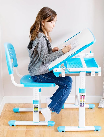 VIVO Height Adjustable Kids Desk Chair, Chair Only, Designed for Interactive Workstation, Universal Children's Ergonomic Seat, Blue, DESK-V201B-CH