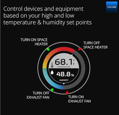 Smart Temperature Humidity Sensor Works w/Alexa IFTTT, 1/4 Mile Super Long Range Wireless Digital Hygrometer Indoor Thermometer Humidity Meter Temperature Humidity Monitor Sensor -YoLink Hub Required