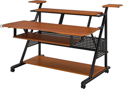 NicBex Laik-DW-00056-DX Desks, 67" W x 38" D x 42" H, Cherry