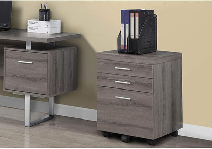Monarch Specialties 3 Drawer File Cabinet - Filing Cabinet (Dark Taupe)