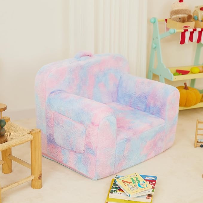 Toddler First Chair, Baby Chairs Comfy Toddler for Boys and Girls for Ages 18 Months and Up, Fits Any Decor (Dark Tie-Dye)