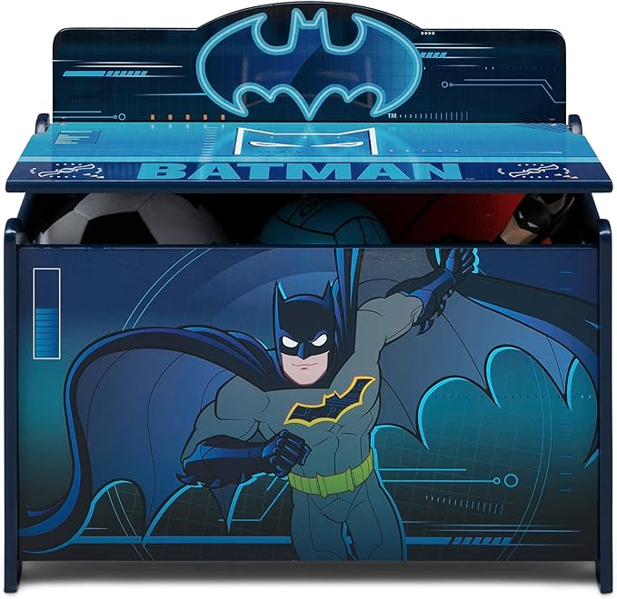 Batman Deluxe Toy Box by Delta Children Greenguard Gold Certified, Black/Blue