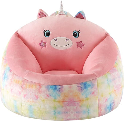Heritage Kids Micromink Squishy Bean Bag Chair for Kids Ages 3+, Figural Unicorn