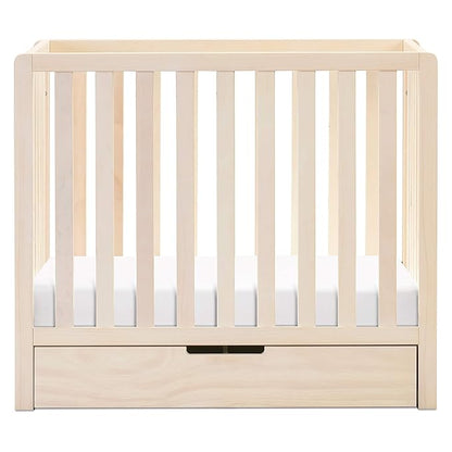 Carter's by DaVinci Colby 4-in-1 Convertible Mini Crib with Trundle Drawer in Washed Natural, Greenguard Gold Certified, Undercrib Storage