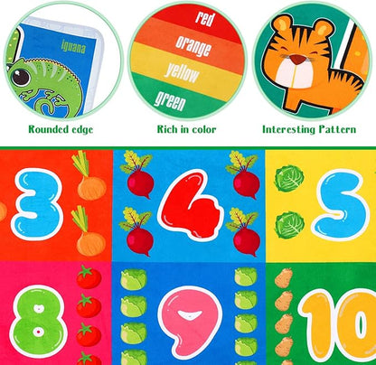Kids Educational Rug Playtime Collection ABC, Numbers and Shapes Learning Carpet Kids Play Rug Mat Playmat for Playroom Bedroom, 55.1 x 43.3 inch