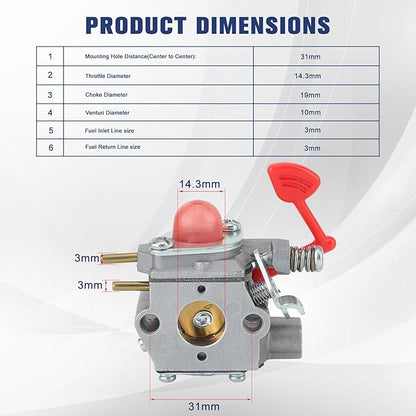 WT-875 545081855 Carburetor for Craftsman Poulan Pro 25CC Blower BVM200C BVM200VS P200C GBV325 P325 200mph Blower