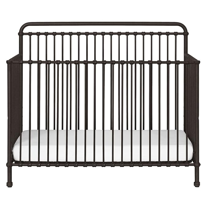 Namesake Winston 4-in-1 Convertible Metal Crib in Washed White, Greenguard Gold Certified