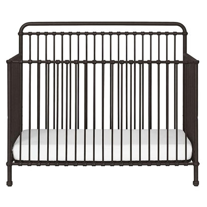 Namesake Winston 4-in-1 Convertible Metal Crib in Washed White, Greenguard Gold Certified