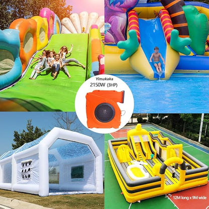 3HP Inflatable Bounce House Blower,2150W Commercial Air Blower for Large Water Slides,Inflatable Paint Booth,Castle and Jump Slides