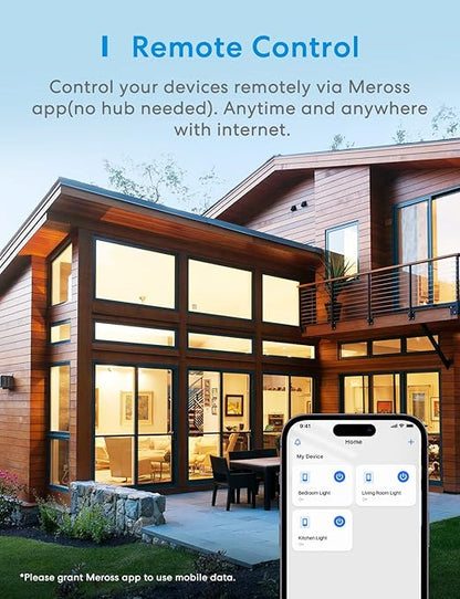 meross Smart Dimmer Switch Single Pole Supports Apple HomeKit, Alexa Google Assistant & SmartThings, 2.4GHz WiFi Light Switch for Dimmable LED, Neutral Wire Required, Remote Control Schedule, 1 Pack