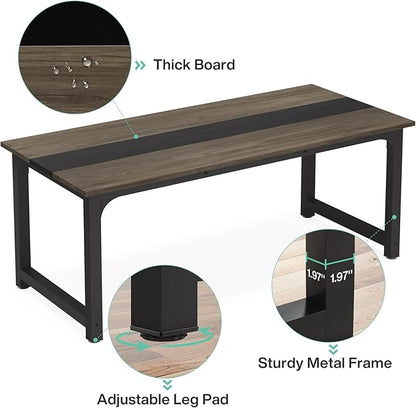 63 Inch Large Executive Office Desk, Simple Computer Workstation with 31.5 inch Extra Wide Desktop for Home Office