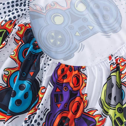 ADASMILE A & S Gamer Comforter Sets for Boys Teens 6 Pieces Gaming Bedding Set Full Size Colorful Video Game Gaming Comforter for Kids Gamer Bed in A Bag Comforter with Gamer Sheets Home Decor
