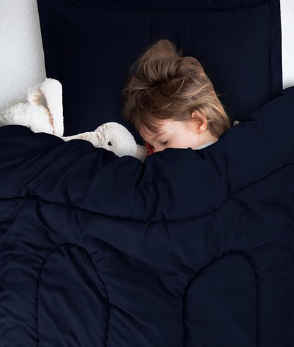 Utopia Bedding All Season Navy Comforter Set with 2 Pillow Cases, 3 Piece Soft Brushed Microfiber Kids Bedding Set for Boys/Girls, Machine Washable (Twin, Pack of 6)