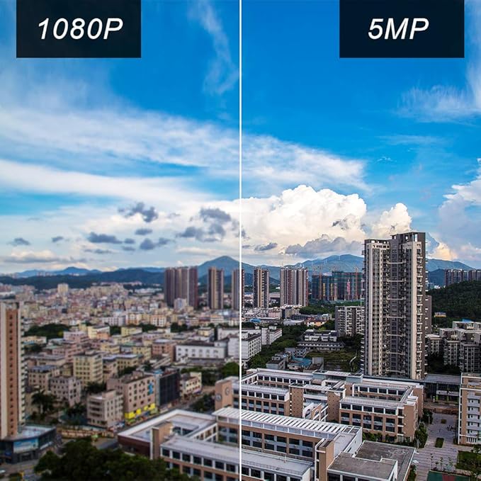 SV3C 5MP WiFi IP Camera Outdoor, Dual Band 2.4GHZ 5GHZ WiFi Security Cameras, Exterior Onvif Cam Support RTSP Browser Viewing, Human Motion Detection, Two-way Audio, IP66 Waterproof, SD Card Recording