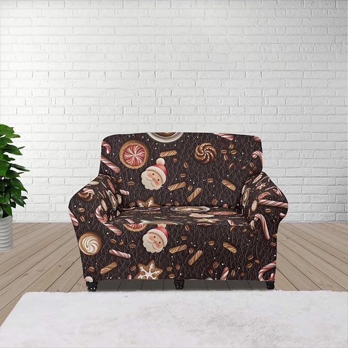 FKELYI Christmas Sofa Slipcover Washable Sofa Couch Cover Comfortable Furniture Protector with Elastic Bottom Stretch Sofa Slipcovers S