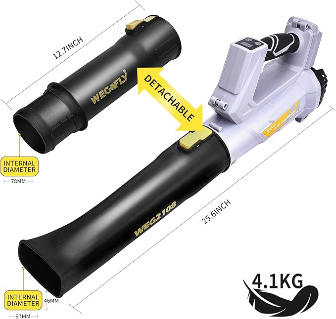 500 CFM Cordless Leaf Blower, 2 x 21V 6.0Ah Battery and Charger, Electric Leaf Blowers for Patio Cleaning, Lawn Care, Blowing Leaves and Snow