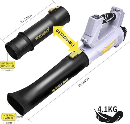 500 CFM Cordless Leaf Blower, 2 x 21V 6.0Ah Battery and Charger, Electric Leaf Blowers for Patio Cleaning, Lawn Care, Blowing Leaves and Snow