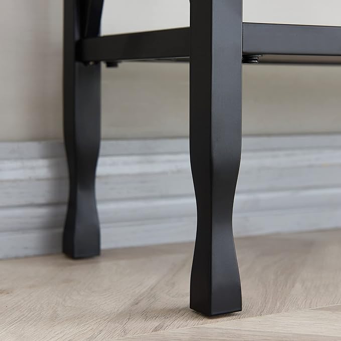 Leick Home 23005 Chisel & Forge Narrow Recliner Side Table with Shelf, Gray/Matte Black