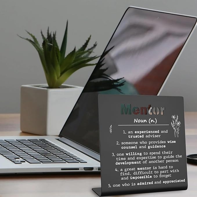 Afterprints Mentor Gifts for Women Men Thank You Gifts For Mentor Leaving Going Away Retirement Appreciation Boss, Coworker, Teacher, Counselor, Coach Office Desk Decor (black) XLK09