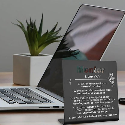 Afterprints Mentor Gifts for Women Men Thank You Gifts For Mentor Leaving Going Away Retirement Appreciation Boss, Coworker, Teacher, Counselor, Coach Office Desk Decor (black) XLK09