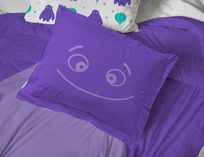 IF Imaginary Friends Twin Comforter Set - Purple 5 Piece Bed Set includes Sheet Set & Pillow Covers - Super Soft Kids Bedding Features Blue