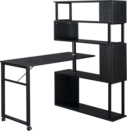 NicBex Laik-DW-00002-DX Desks, 47.2" W x 39.9" D x 60.2" H, Black