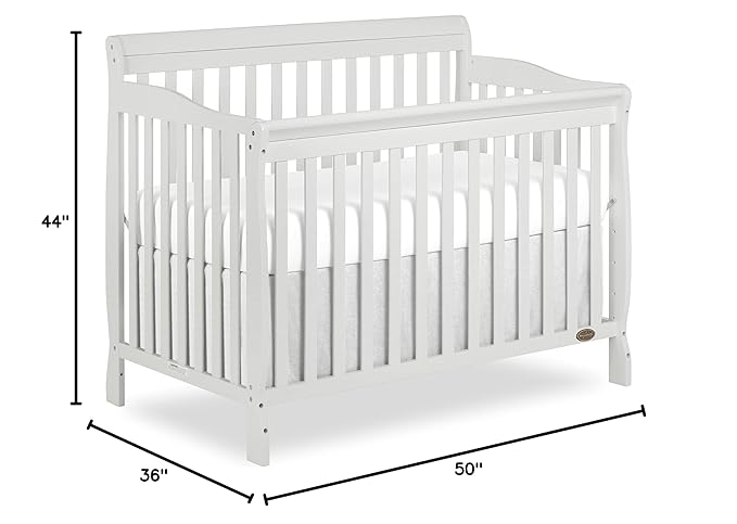 Ashton 4-In-1 Convertible Crib In Grey, Greenguard Gold, JPMA Certified, Non-Toxic Finishes, Features 4 Mattress Height Settings, Made Of Solid Pinewood