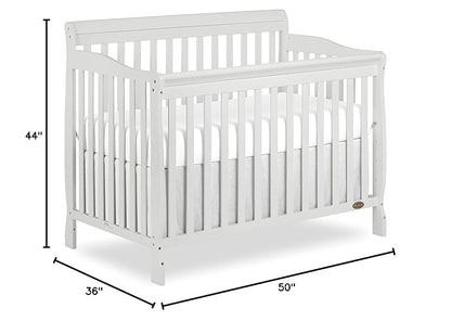 Ashton 4-In-1 Convertible Crib In Grey, Greenguard Gold, JPMA Certified, Non-Toxic Finishes, Features 4 Mattress Height Settings, Made Of Solid Pinewood