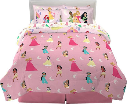 Disney Princess Kids Bedding Super Soft Comforter and Sheet Set with Sham, 7 Piece Full Size, "Official" Disney Product By Franco (PRINTS MAY VARY)