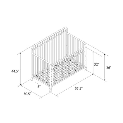 Little Seeds Ivy 3-in-1 Convertible Metal Crib, JMPA Certified, Gold