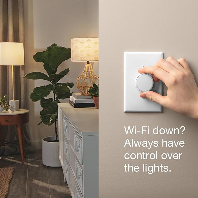 Lutron Aurora Smart Bulb Dimmer Switch with Screwdriver | for Philips Hue Smart Bulbs | Z3-1BRL-WH-L0-A | White