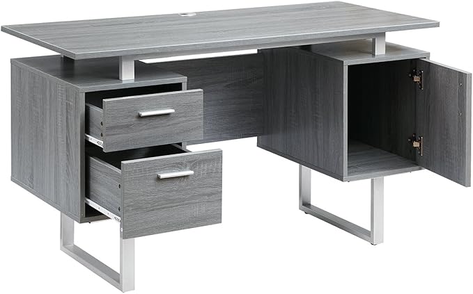 NicBex Laik-DW-00042-DX Desks, 51.25" W x 23.25" D x 29.75" H, Gray