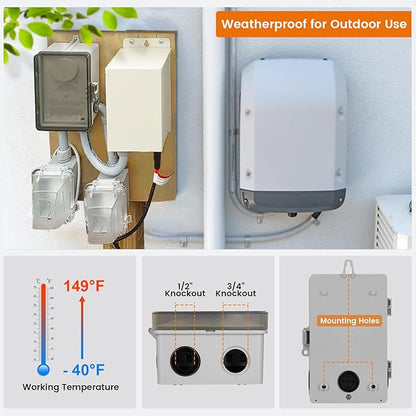SURAIELEC WiFi Pool Timer, Outdoor Indoor Smart Switch, 40 AMP, 2HP, 120, 240, 277 VAC, Heavy Duty Pool Controller Light Timer Box for Pool Pump, Water Heater, Spa, Powerful Electrical Appliances