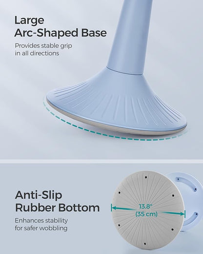 SONGMICS Kids Wobble Chair, Wiggle Stool for Kids Ages 8-12, Comfortable 60D Foam Seat, Breathable Fabric, Anti-Slip Base, 18.1-Inch High, Tool-Free Assembly, Pale Blue and Dove Gray UOSC010Q01