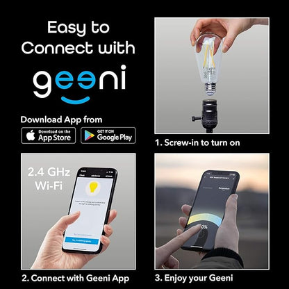 Geeni Smart Light Bulb - Alexa and Google Home Compatible, Tunable White LED Programmable and Dimmable WiFi Light Bulb, App Controlled (ST21, 2-Pack)