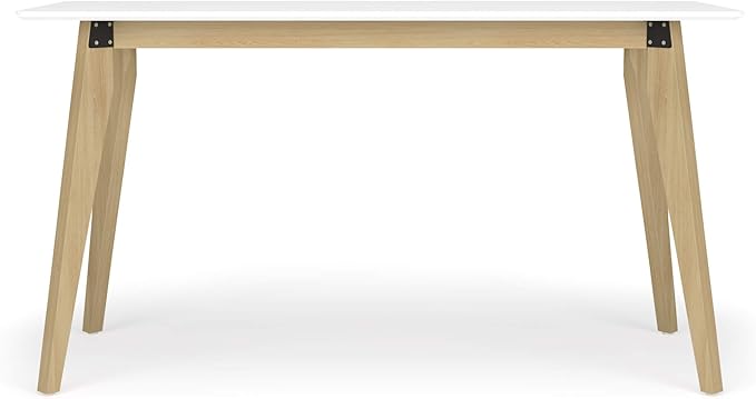 HON Basyx BSX55WPLTWH Modern Home Office Wood Computer Desk, 55", White