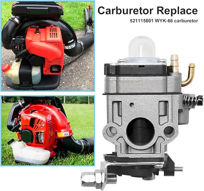 WYK-66 Carburetor with 544271501 Air Filter Replacement for RedMax Backpack Leaf Blower EB4300 EB4400 EB4401 EB431 EB7000 EB7001