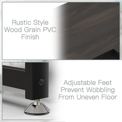 L Shaped Desk, Office Computer Corner Desk, 55 inch Home Gaming Desk Table, Writing Study Workstation with Storage Shelves for Home Office, Space-Saving, Industrial, Espresso