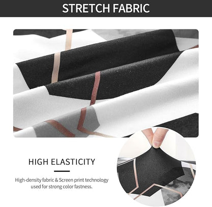 Gibelle Dining Room Chair Covers Set of 4, Soft Stretch Kitchen Chair Covers Slipcover Protector, Removable Washable Geometric Parson Chair Covers 4 Pack, Black