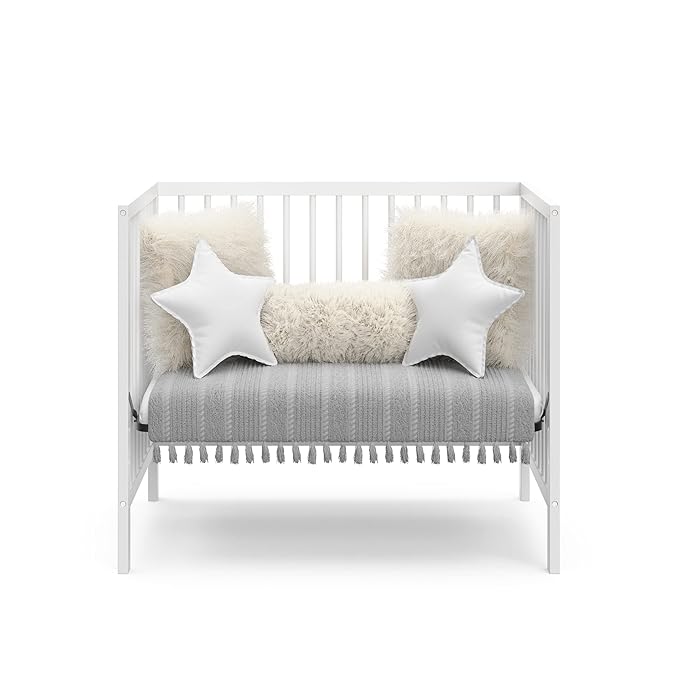 Graco Teddi 4-in-1 Convertible Mini Crib with Bonus Water-Resistant Mattress (White) – GREENGUARD Gold Certified, 2.75-Inch Mattress Included, Convenient Size, Easy 30-Minute Assembly