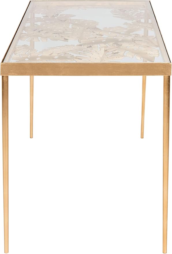 Safavieh Home Office Leilani Gold Leaf Palm Leaf Desk