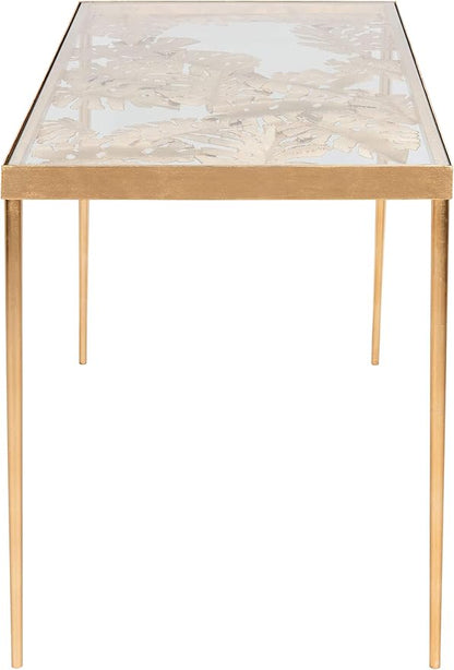 Safavieh Home Office Leilani Gold Leaf Palm Leaf Desk