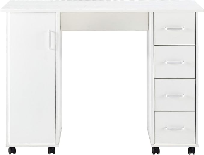 NicBex Laik-DW-00012-DX Desks, 41.73" W x 17.72" D x 31.5" H, White