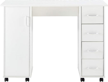 NicBex Laik-DW-00012-DX Desks, 41.73" W x 17.72" D x 31.5" H, White