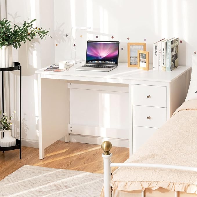 3-Drawer Computer Desk, White